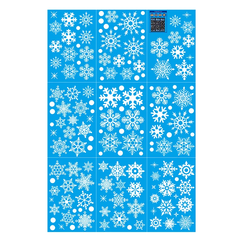 Wholesale Christmas White Snowflake Static Window Sticker New Year Showcase Window Glass Door Background Decoration Sticker