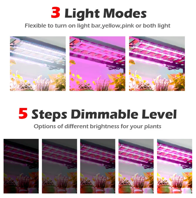 4 Tube Strip Indoor LED Light For Plant 3 Timing Setting Full Spectrum Growing Farming Lamp 21pcs LED Plant Growth Light