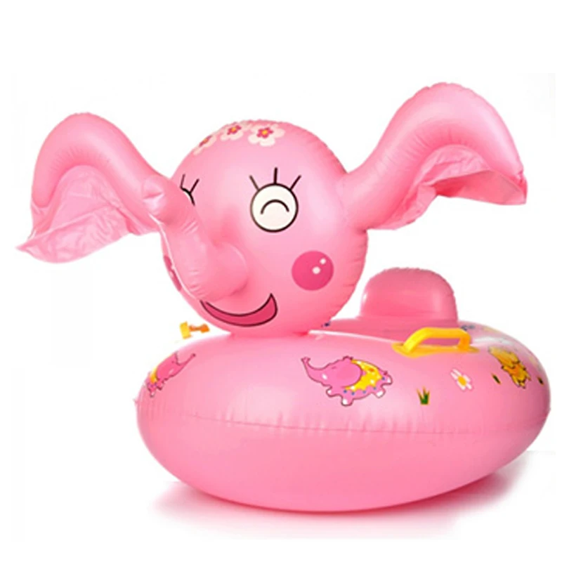 factory customized thickened vinyl inflatable baby swimming ring seat cute cartoon elephant shape kids water boat pool float