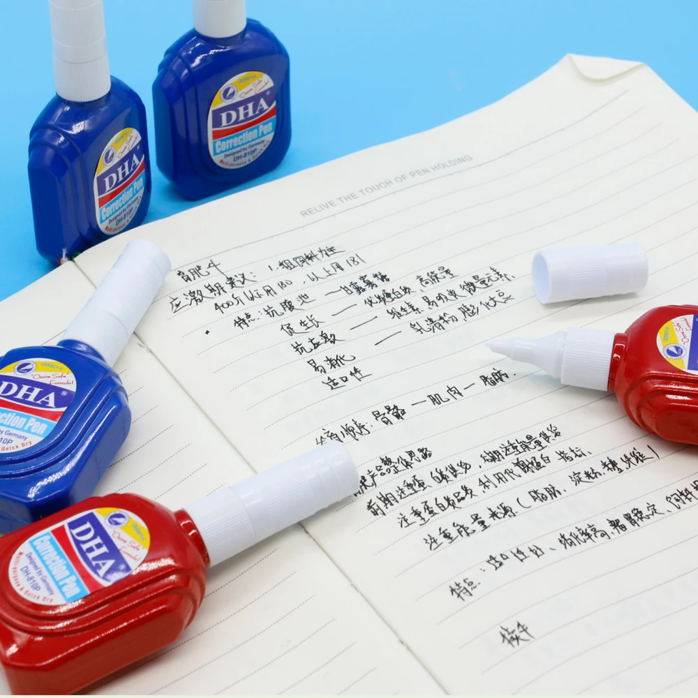 Student Stationery Eco-friendly and Safety hygiene Correction Liquid with Metal Tip  Quick-drying Correction Pen Correction