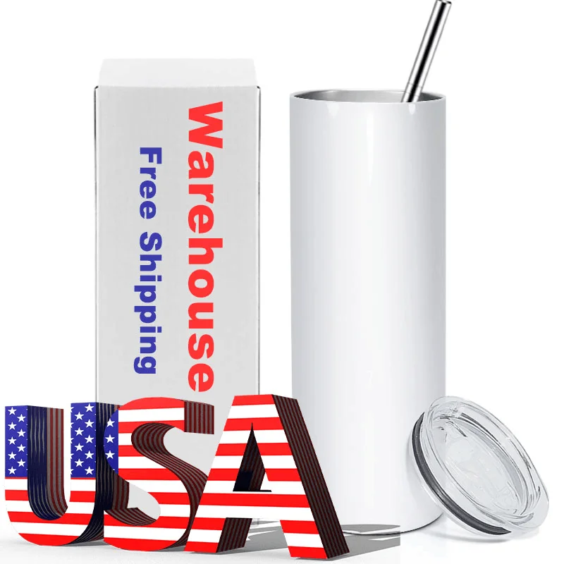 USA Warehouse free shipping 10oz 12oz 15oz 16oz 20oz  22oz 25oz  30oz sublimation tumbler cup glass can water bottle  coffee mug