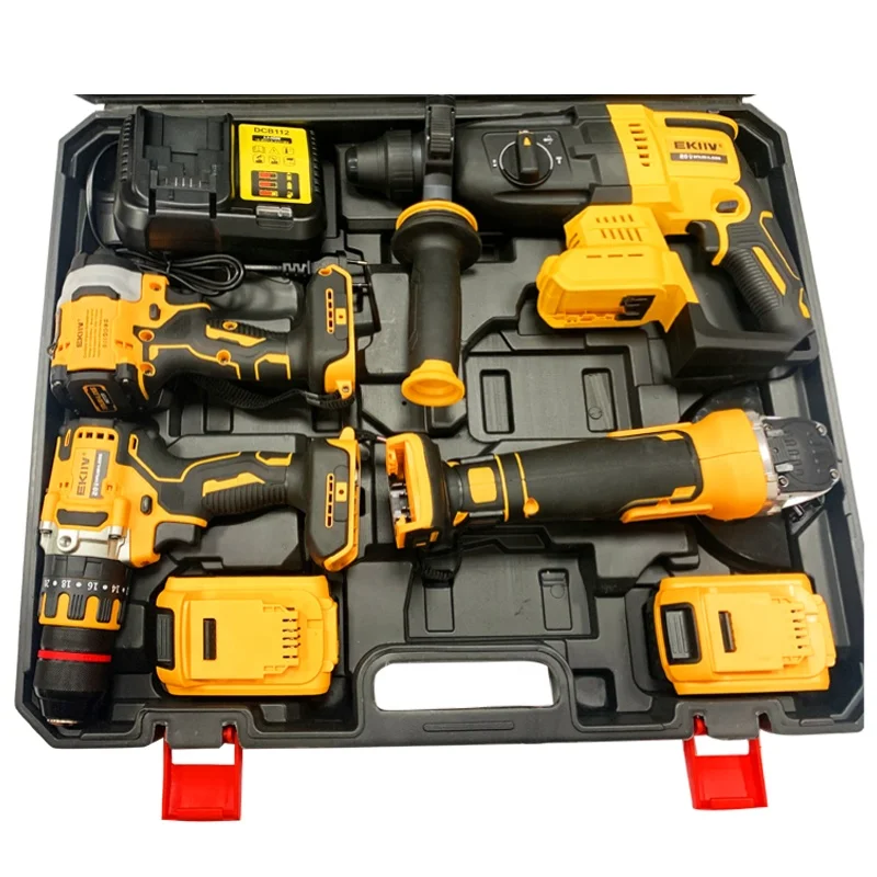 20V Portable Lithium Battery Power Cordless Impact Drill Multifunction Electric Hand Drill Industrial Electric Screwdriver Set