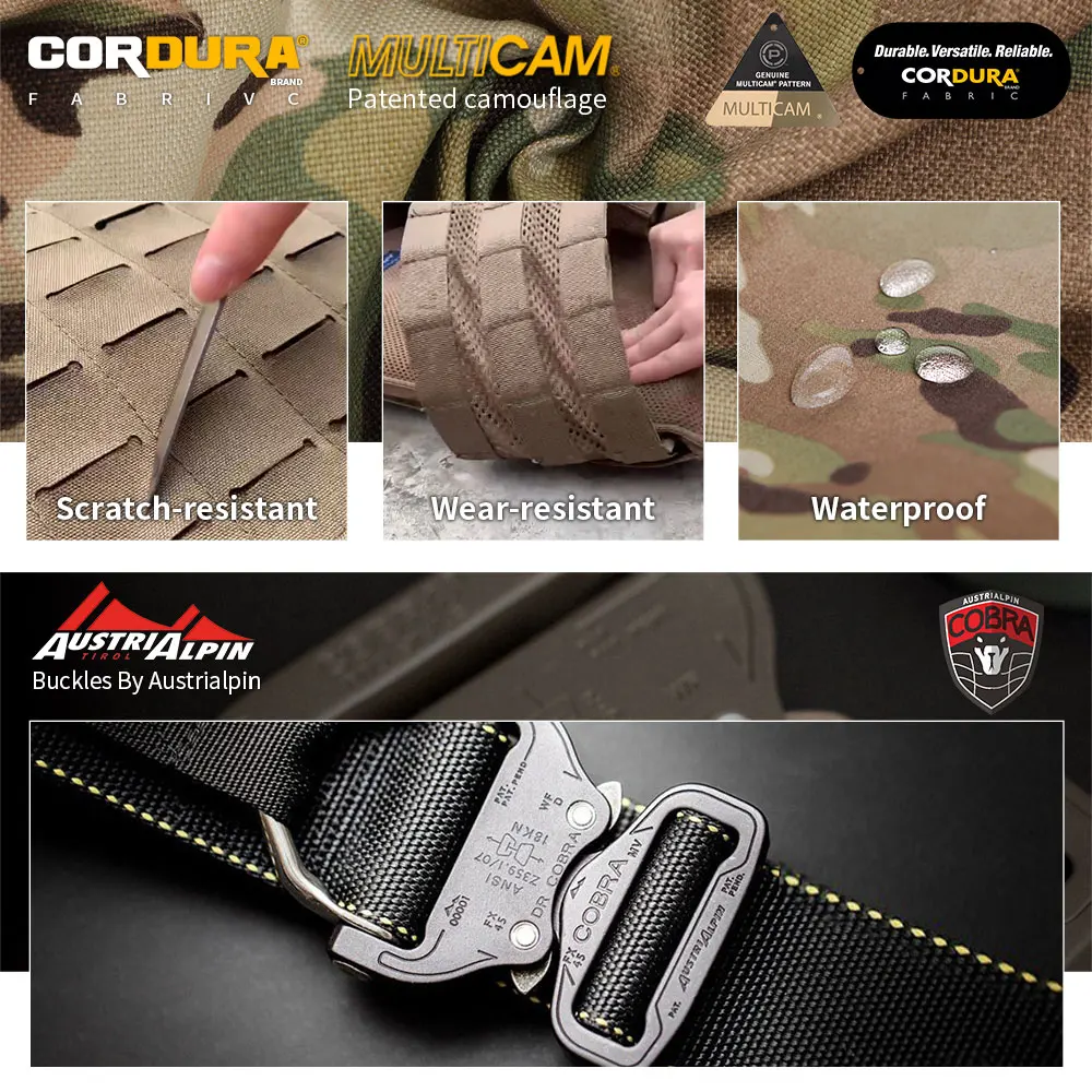 Камуфляжный тактический боевой ремень с пряжкой Emersongear Cobra Tegris
