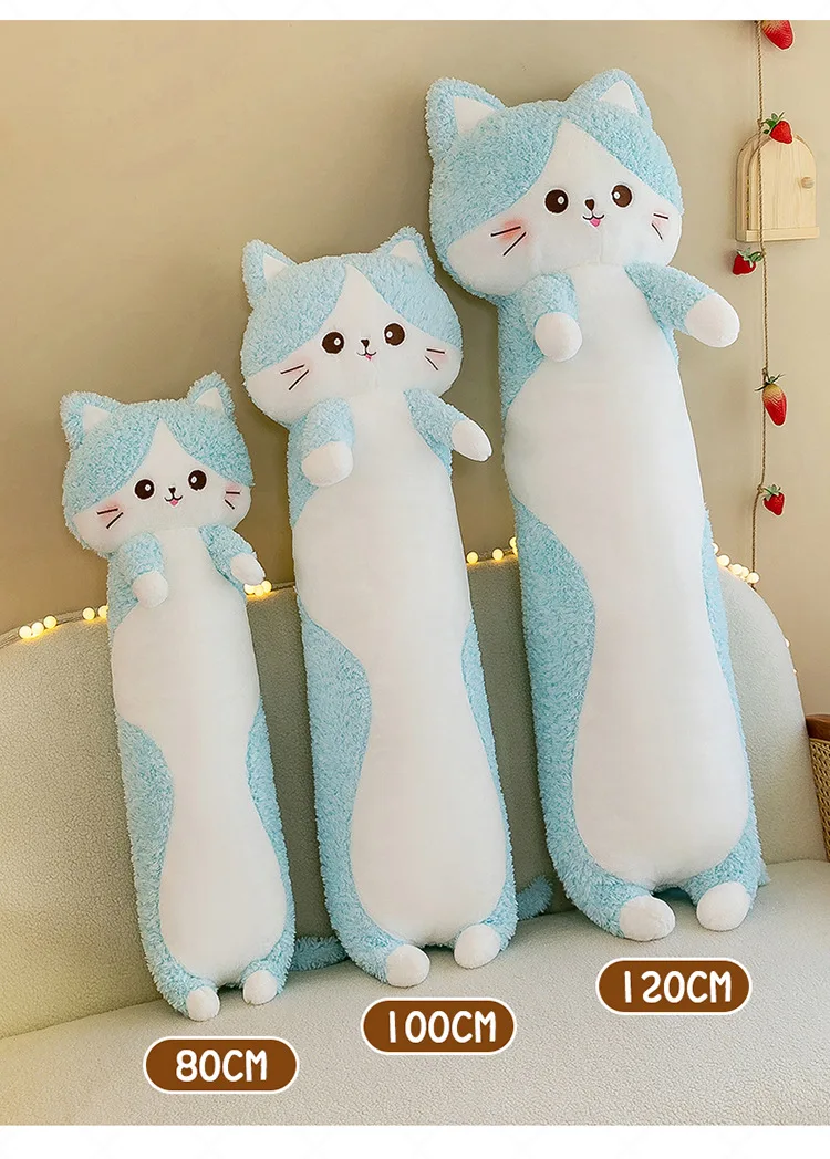 Cat Plush Long Pillow Animals Cat Stuffed Soft Toys Comfortable Stuffed Plush Long Pillow Anime plush Skin