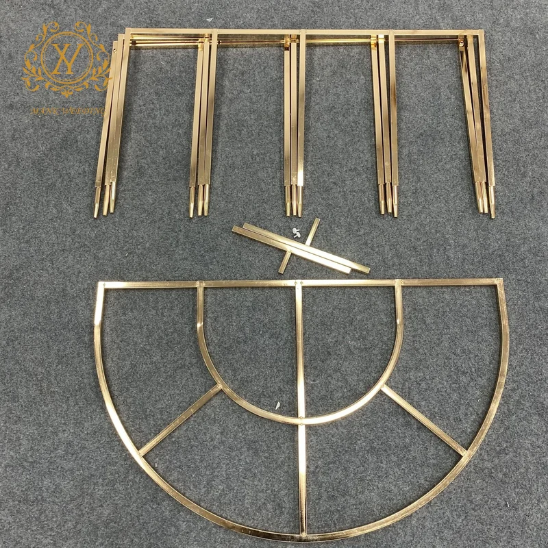Geometric Iron Metal Gold Arch Backdrop Wedding Reception Decoration Background Frame Flower Stand Arch for Wedding Party Event