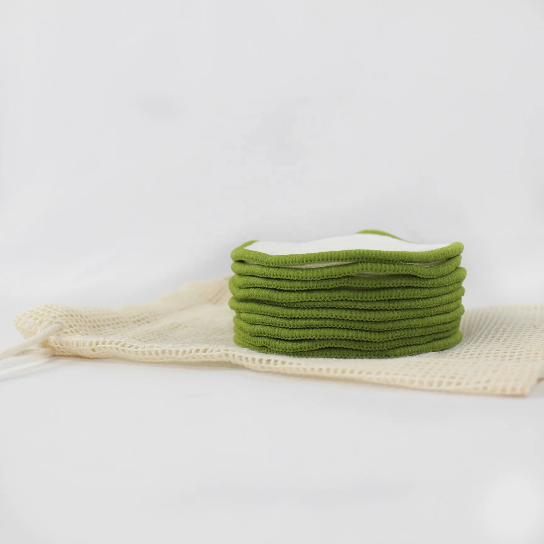 Zero Waste 10 Packs Natural Bamboo Cotton Rounds Eco 100% Cotton Make Up Remover Pads Sets