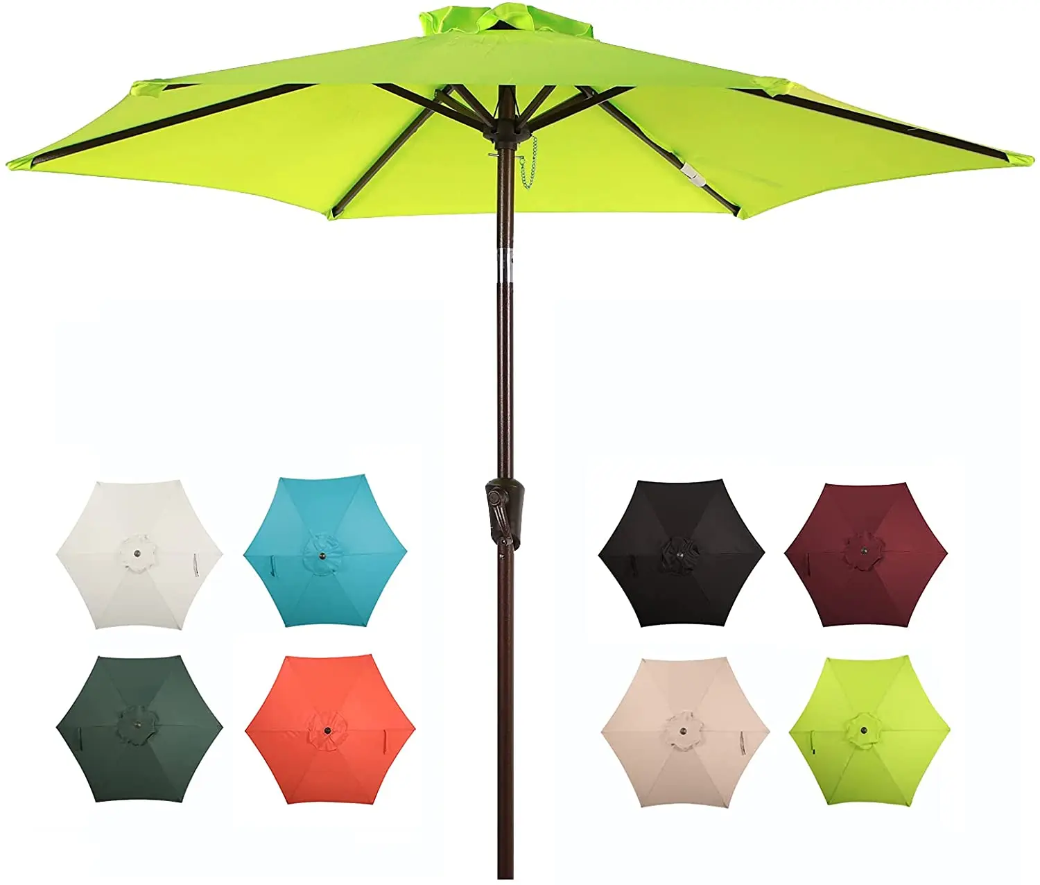 7.5ft outdoor Custom Logo,Umbrella with Push Button Tilt and Crank Function garden UV50+ Portable market without base