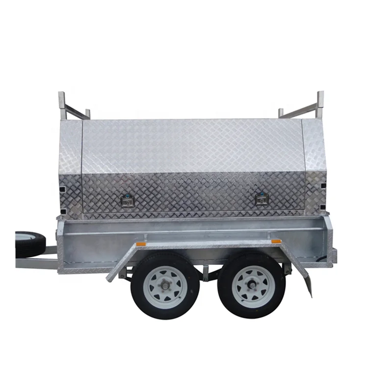 Box trailer with aluminum tradesman top