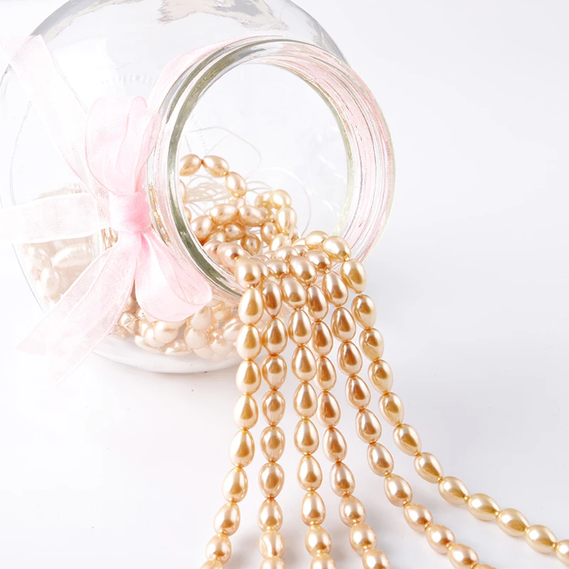 Wholesale Glass Teardrop Pearl Beads For Jewelry Making, Imitation Drop Pearls Loose Ivory Glass Pearl Beads