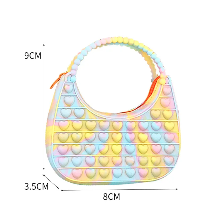 women organize main big silicon tote sensory pocketbook new mini sac hand handbag bolsa push bubble pop fidget toy bag