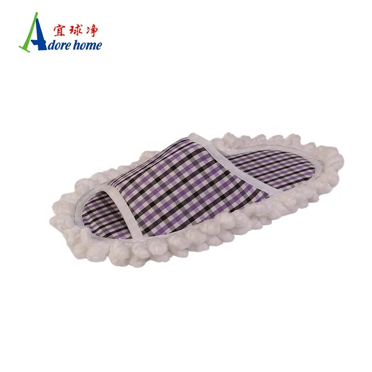 Super Quality Easy Customized Size Women Floor Cleaning Mop Slippers With Square Pattern