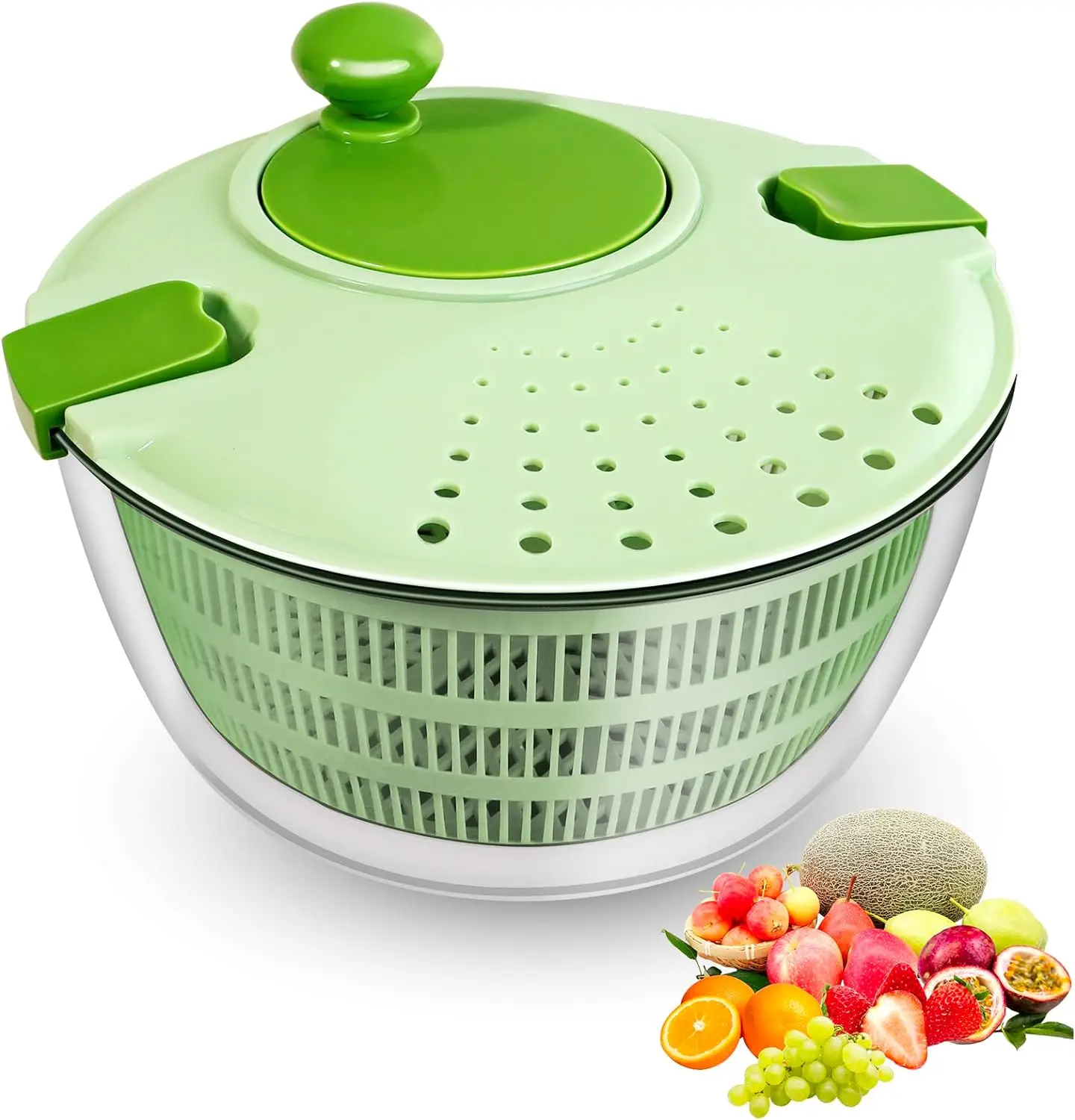 New Arrival Steel & Metal Salad Spinner Multi-Use Vegetable Washer Dryer Drainer Strainer Bowl Colander Lettuce Dryer Spinner