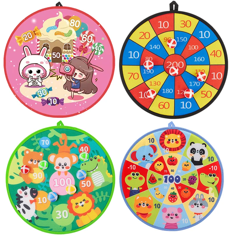 Wholesale Kids Dart Throwing Sticky Ball 36cm Portable Toss Game Sport Toy Balls Animals Board for Children