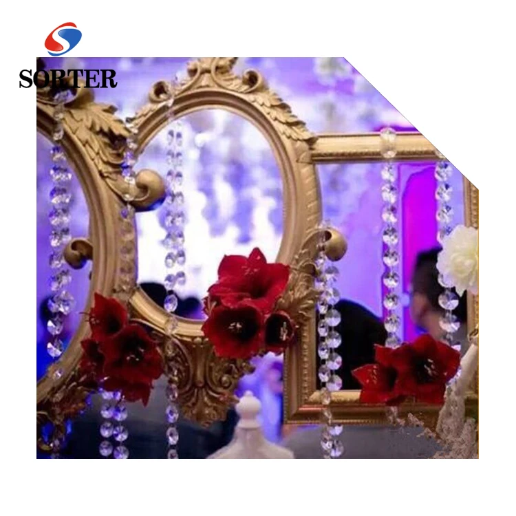 Crystal clear beaded chain curtain wedding decoration backdrops