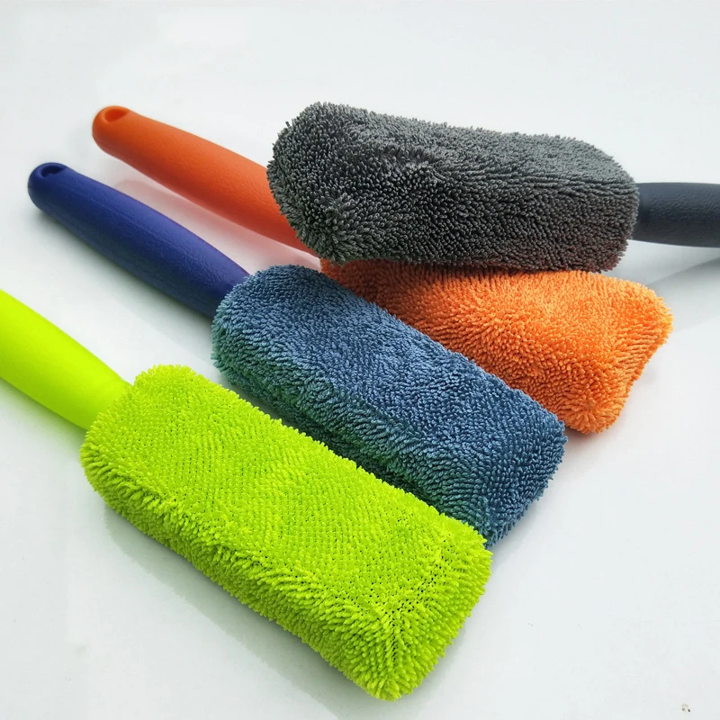 Wheel Brush Microfiber Long-handled Tire Brushing Car Beauty Tool Cleaning Pigtail Cloth Tire Hub Brush