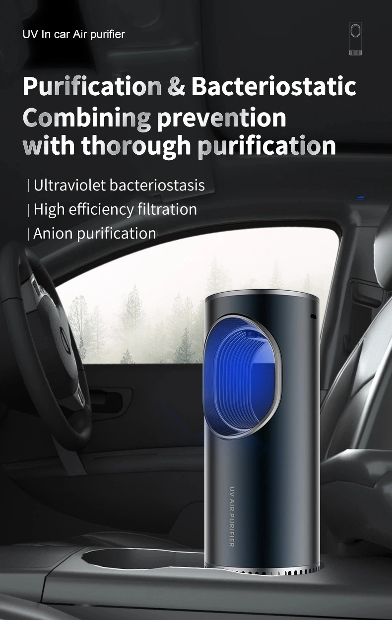 High Quality HEPA Filter Ultraviolet Car Air Purifier