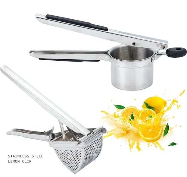 Potato Ricer  Masher Fruit and Vegetable Tools Ricer Stainless Steel Potato Masher and Ricer Kitchen Tool, Press and Mash potato