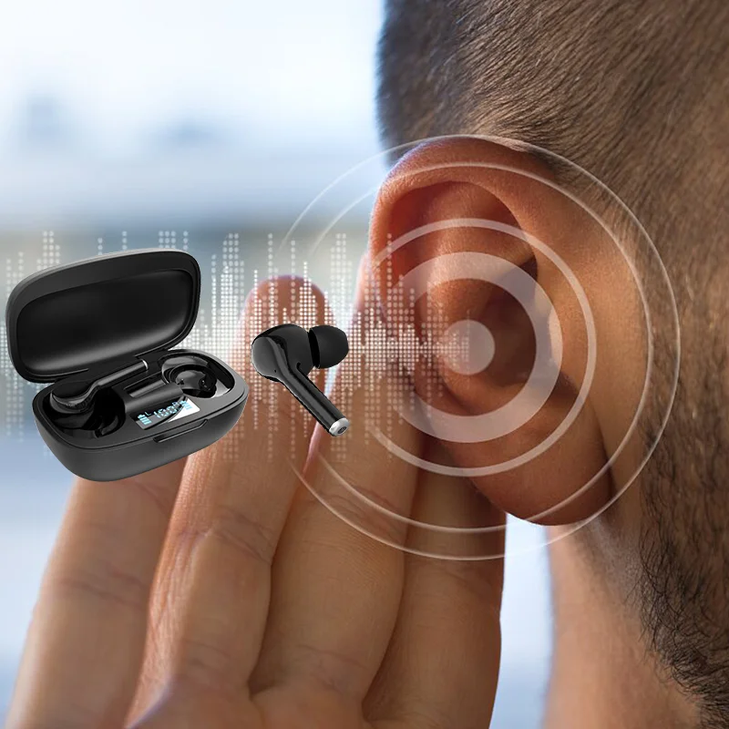 TV Black Digital Personal Rechargeable Inner Ear Hearing Amplifier Aid