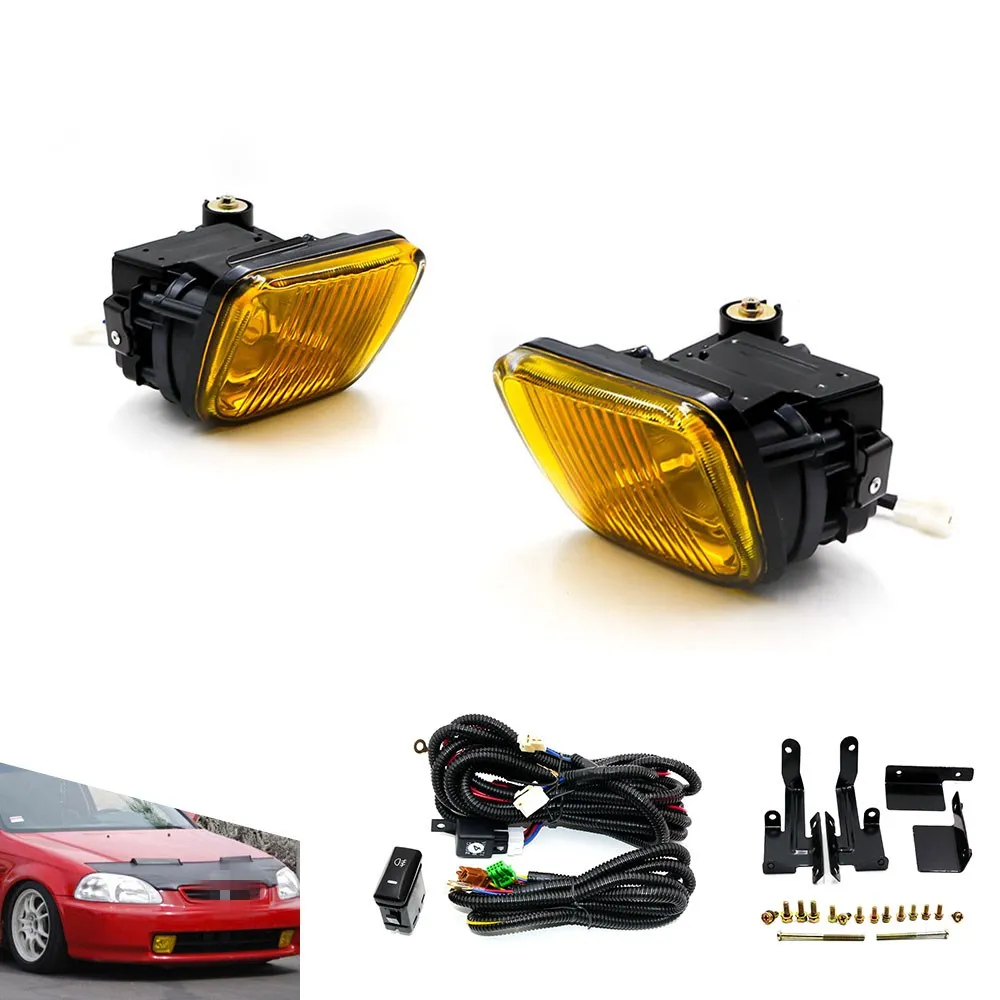 Fog light Fog lamp For HONDA CIVIC 1996-1998 2/3/4DR Yellow Fog Lights Driving Lamp with Switch