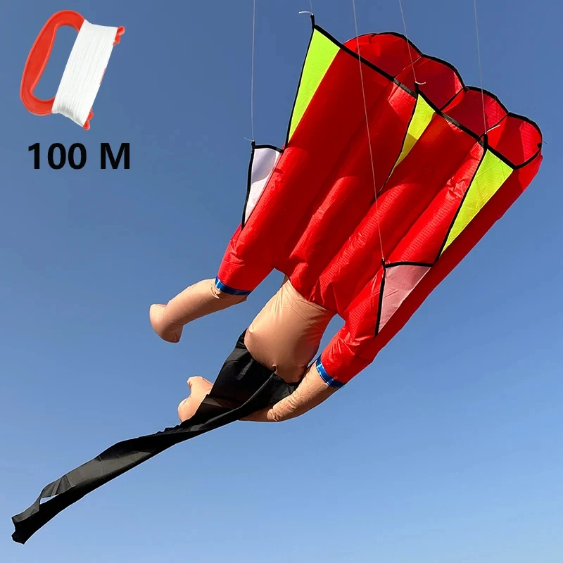 0.6 * 2M 3 Color Fun Soft Kites Athlete Top Beach Kite Easy To Fly Soft Tear Resistant Holiday Gift Parent-child Sports
