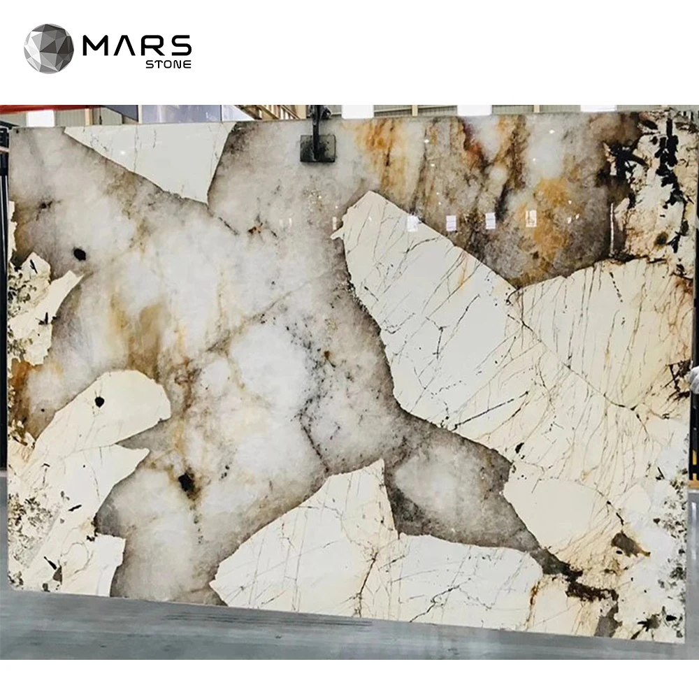 Wholesale Natural Pandora White Marble Slab Patagonia Marble Slab Tile Luxury Stone Brazilian Pandora Marble