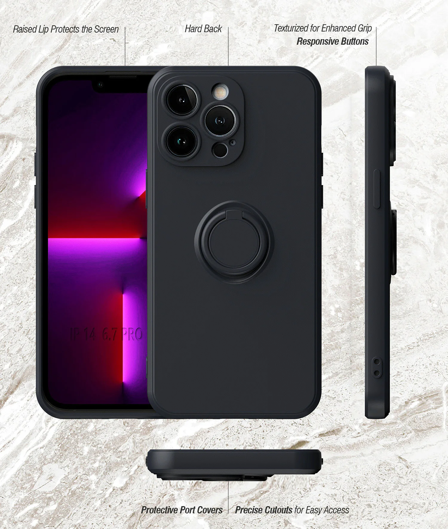 High quality liquid silicone phone case cover with ring kickstand holder shockproof case for Samsung S25 S24 ultra A16 A55