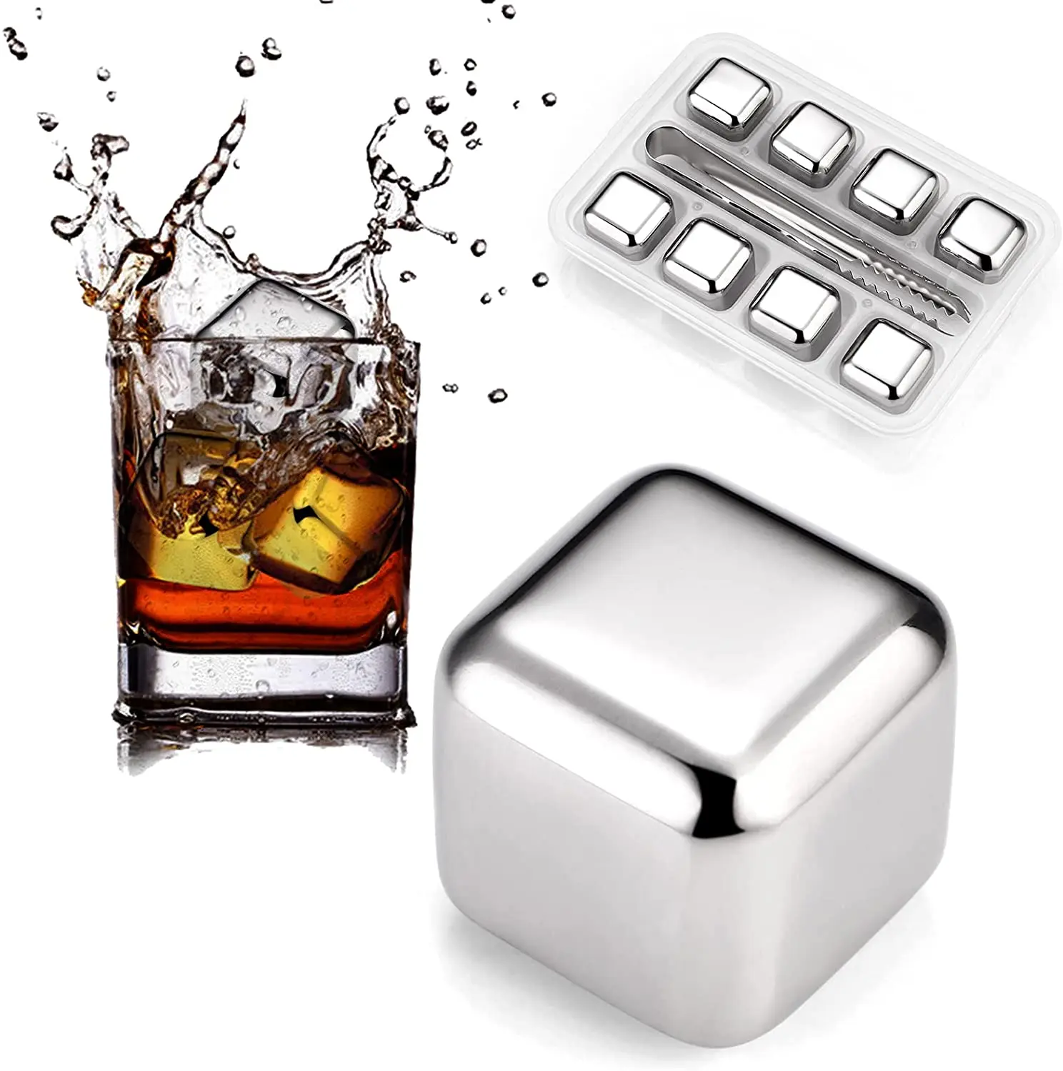 Whiskey Stones High Cooling Technology Reusable Ice Cubes For Whiskey Vodka Liqueurs Wine Beverage Juice or Soda