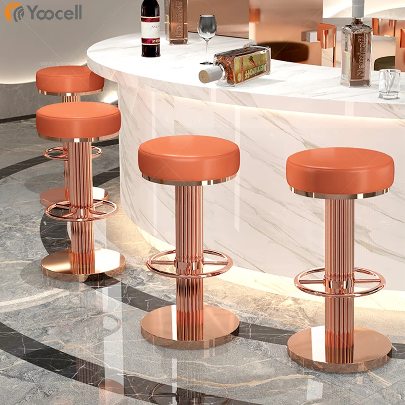 Yoocell outdoor bar stools and restaurant dining chair sets hydraulic stools bar chairs for salon waiting area