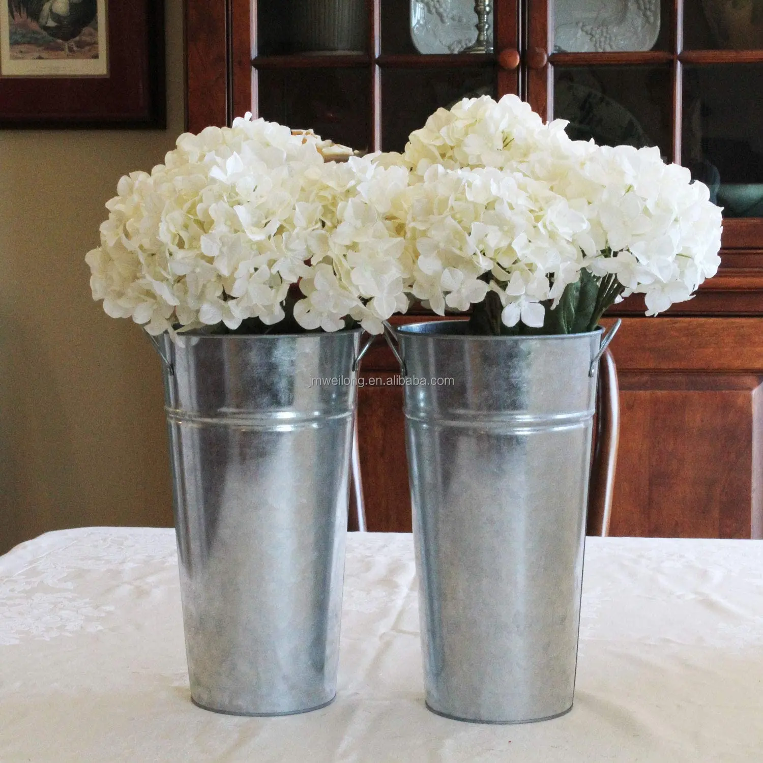 Galvanize Metal Flower Bucket Pot Metal Iron  Balcony Garden Florist Flower Pot Plant Planter  Flower Holders