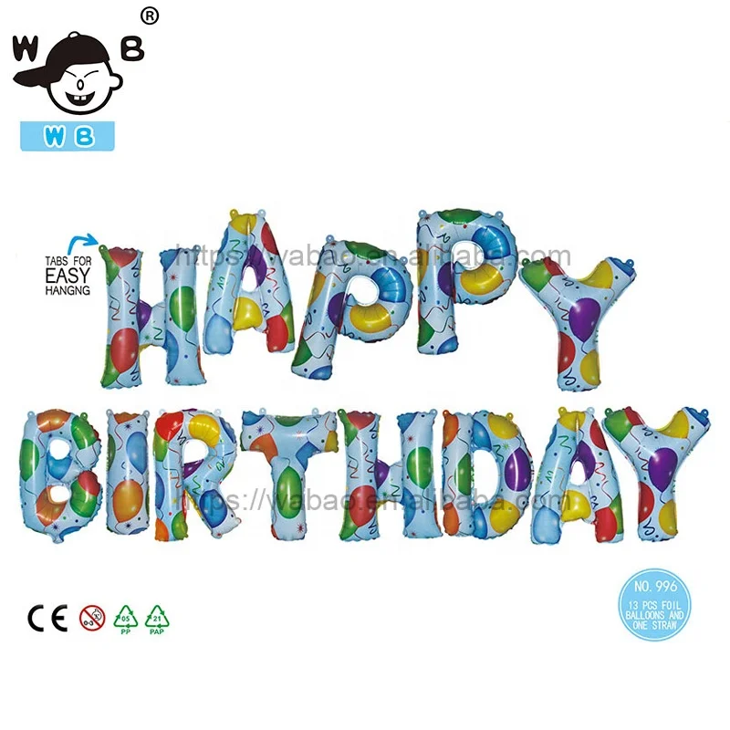 Wholesale rubber latex balloons happy birthday balloons set for party