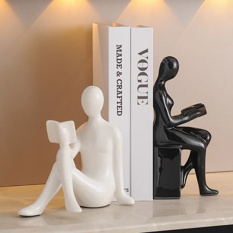 Pure Handmade Interior Ceramic Crafts Simple Modern&figurines Creative Living Room Decor Gift Home Decor Silver Abstract Reader
