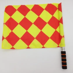 Soccer Linesman Referee Flags Football Referee Flags Metal Pole Foam Handle With Carring Tote Athletic Sport Game Flag