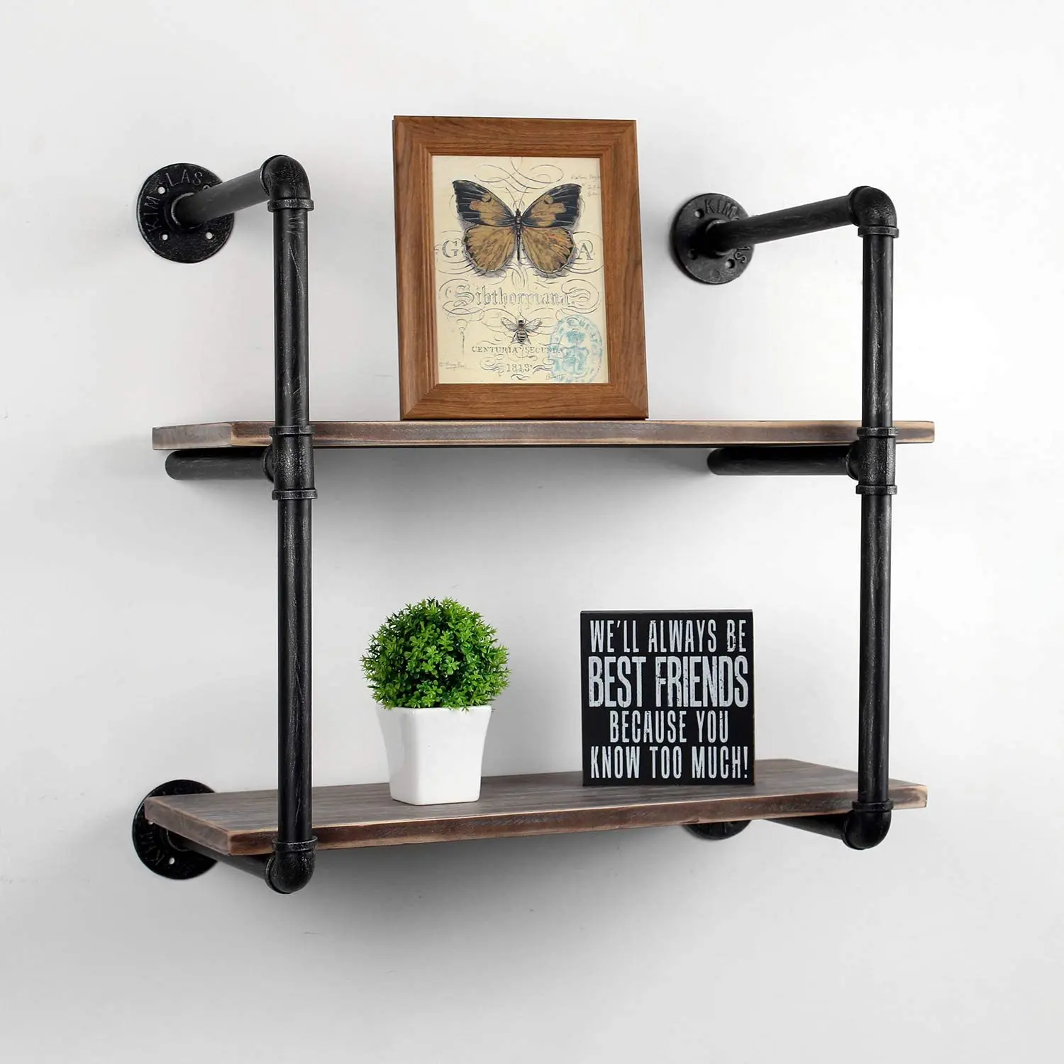 Промышленные трубы стеллажи в виде книжной обложки деревенский 2 яруса фоновая фотография в стиле ретро для крепления трубы диаметром 32 мм дизайн DIY плавающей стеллажи