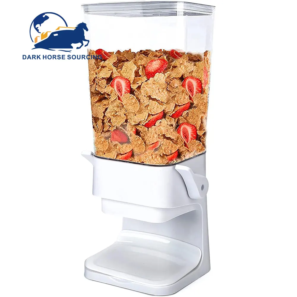 5.5L Large Capacity Square Countertop Cereal Containers Storage Dispenser For Pantry Dry Food Snack Nuts Granola Dispenser
