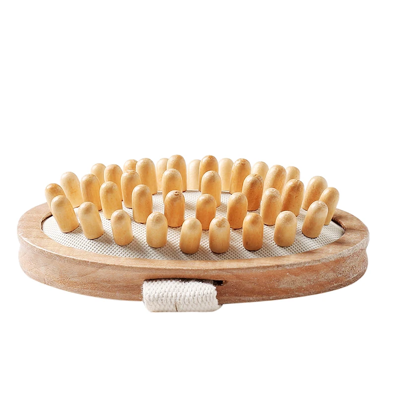Natural Wood Wooden Hand-held Massage Circulation Body Massager Anti Cellulite Sauna Spa Bath Brush