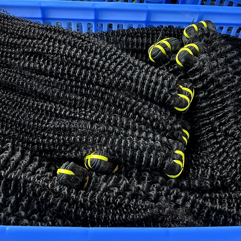 Yiwigs Wholesale Cuticle Aligned Unprocessed Bulk Virgin Indian Human Hair Extensions Vendors Kinky Curly Bundles
