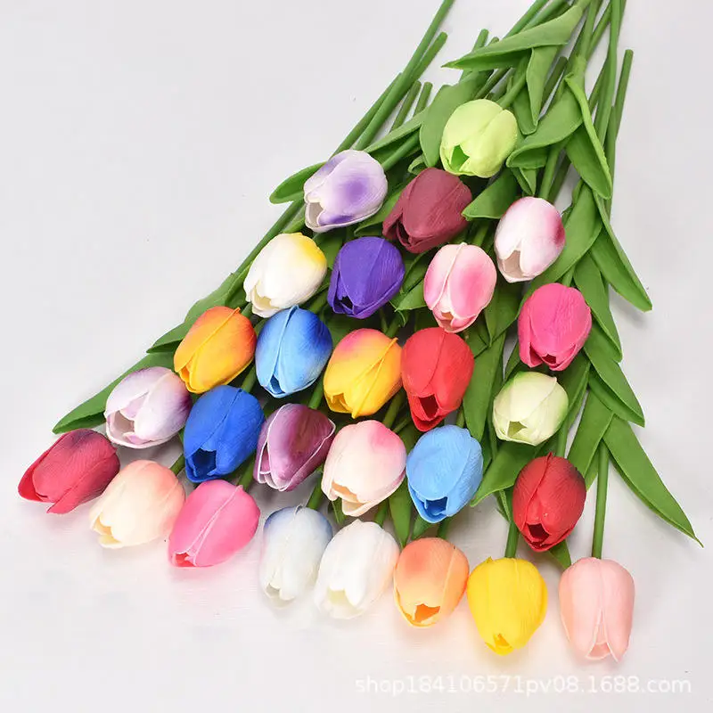 Tulip Artificial Flowers Wedding Decoration Artificial Bride Bouquet Real Touch Flower Homes Garden Decoration