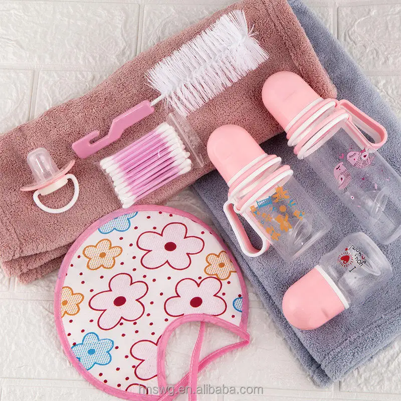 Nursing Newborn Travel Baby Bottle Brush Set with Silicone Portable Milk Water Bottles Feeding Baby Feeder Bottle Set