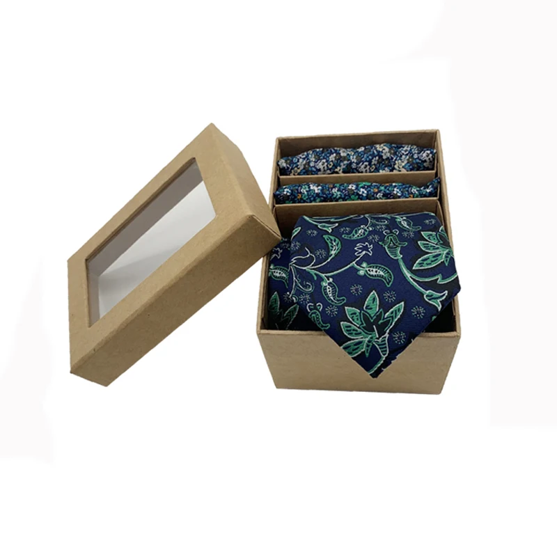 Новейшая мода от китайского производителя, небольшой минимальный заказ, индивидуальный цветочный шейный галстук, квадратный карманный набор для мужчин, тканый галстук из 100% шелка с коробкой