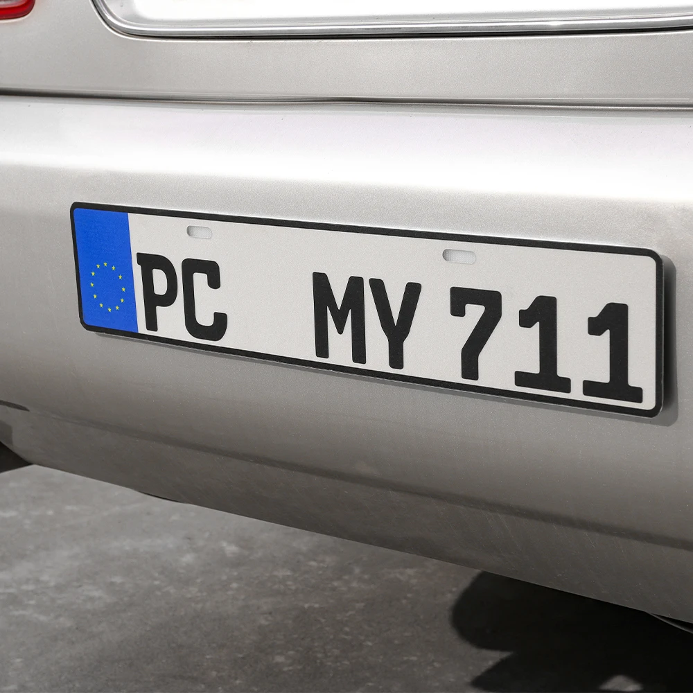 European License Plate Sticker Custom Car Number Plate Holder For Car Hook Loop Fastener