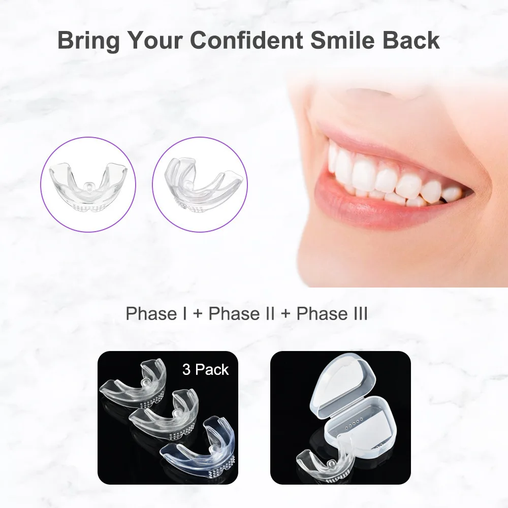 Three Stages Teething Straightening Dental Appliance Teeth Grinding Alignment Braces Tooth Orthodontic Brace Mouth Guard Set