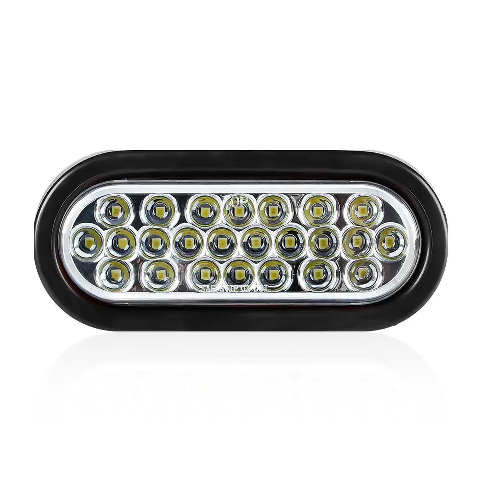 High quality auto lights wholesale 10-36V 6 inch oval stop turn tail lights strobe flashing warning lights for trailers