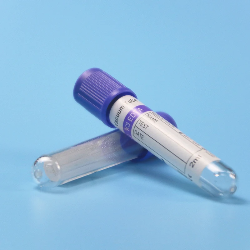 Glass tube Medical Disposable Blood Collection K3 EDTA Tube Vacuum Blood Collection Purple Tube