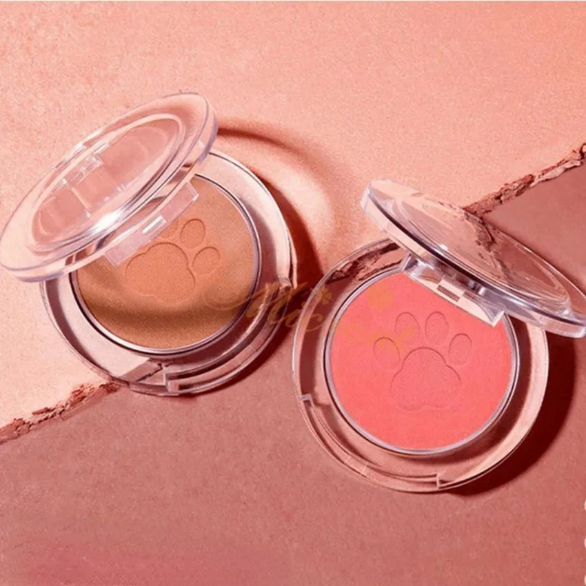 2024 trendy powder blush product high pigment long lasting vegan natural private label paw print blush for Lip and Check
