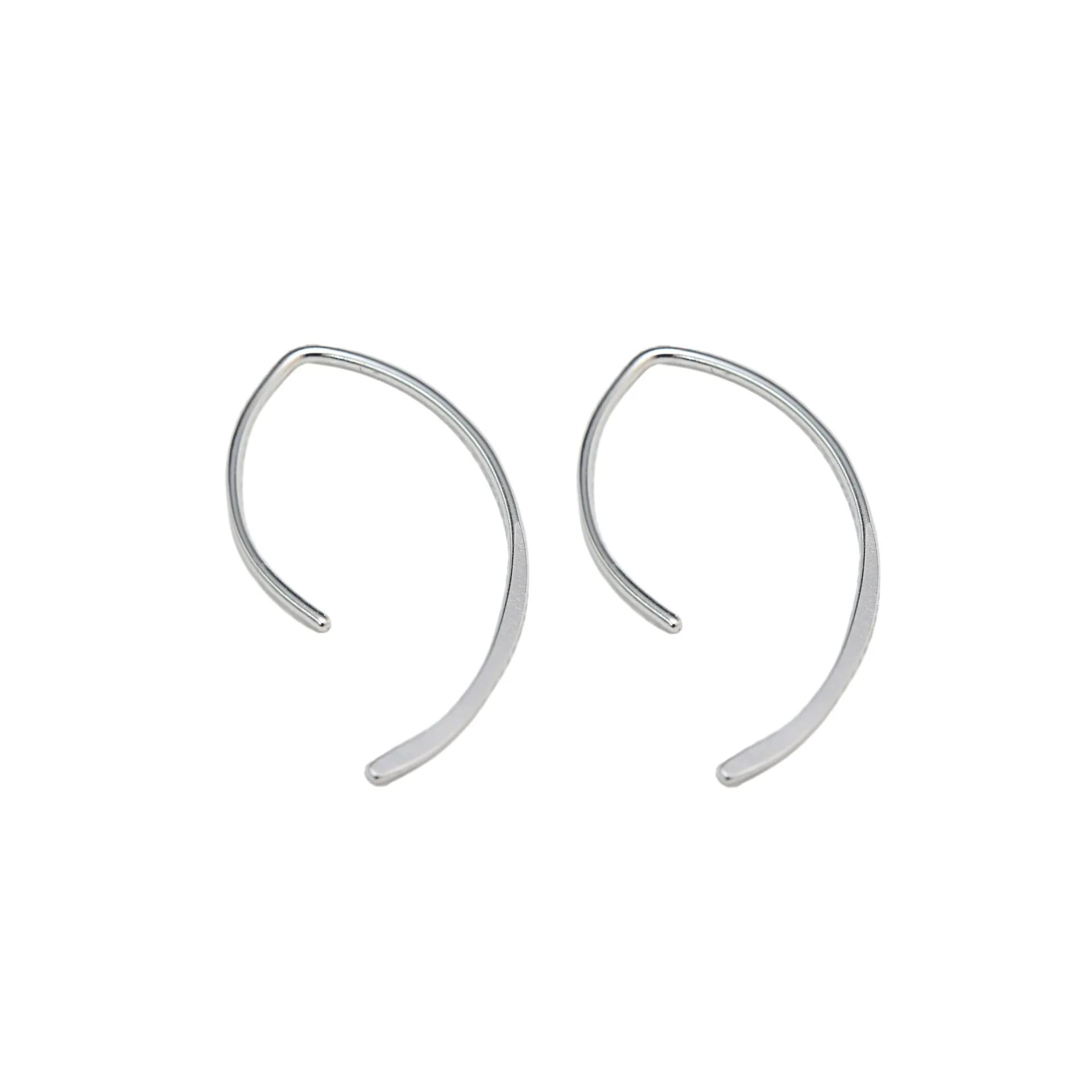 Fanyue wholesale high quality korean earrings 925 silver jewelry gold plated simple sleep ear hook for women