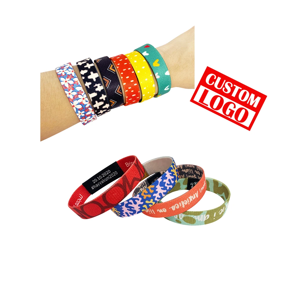 Factory Direct Supplier Custom Logo Elastic Fabric Wristband Promotional gifts