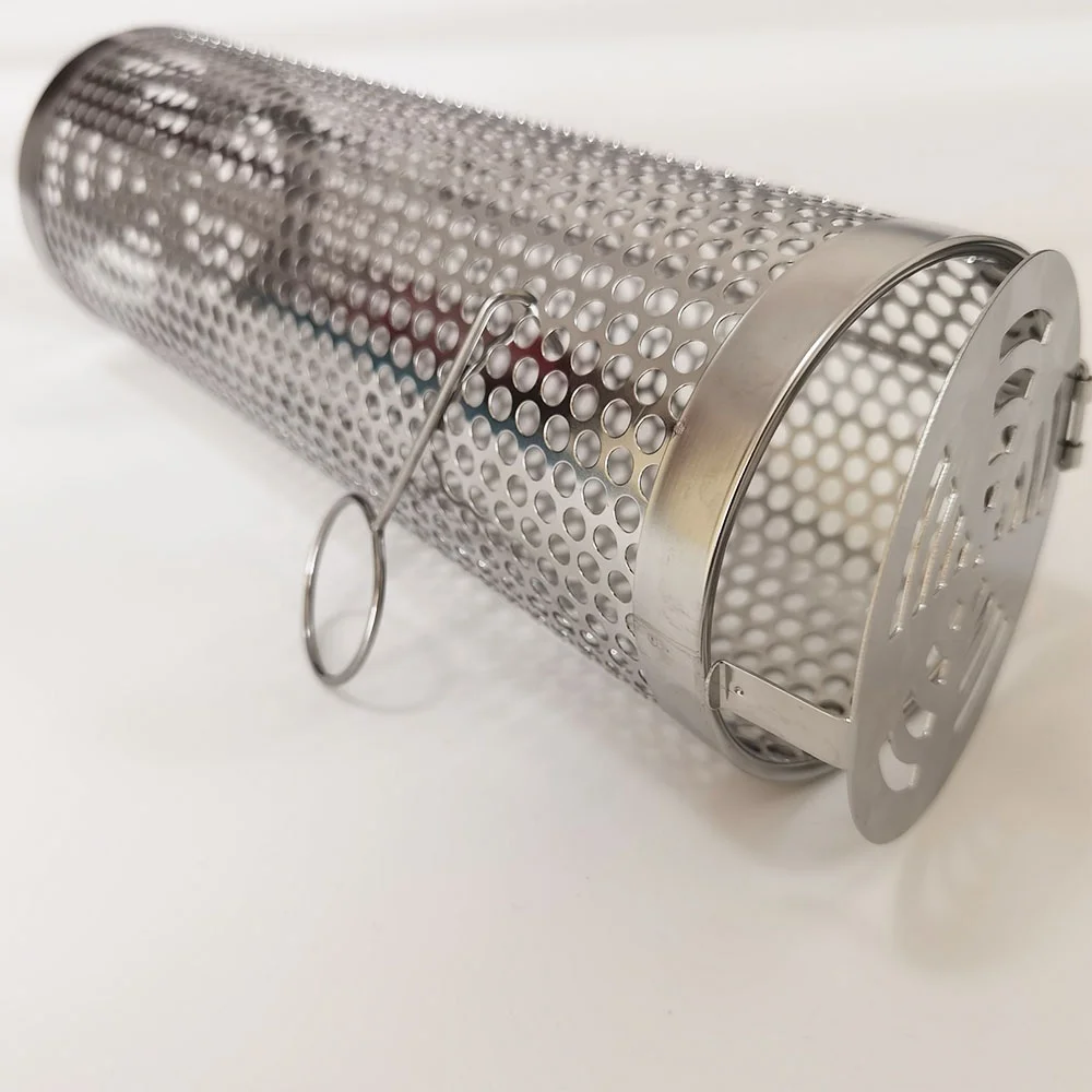 manufacturer Updated tube   BBQ Stainless Steel Grill Basket Rolling Grilling Baskets  for Outdoor Camping