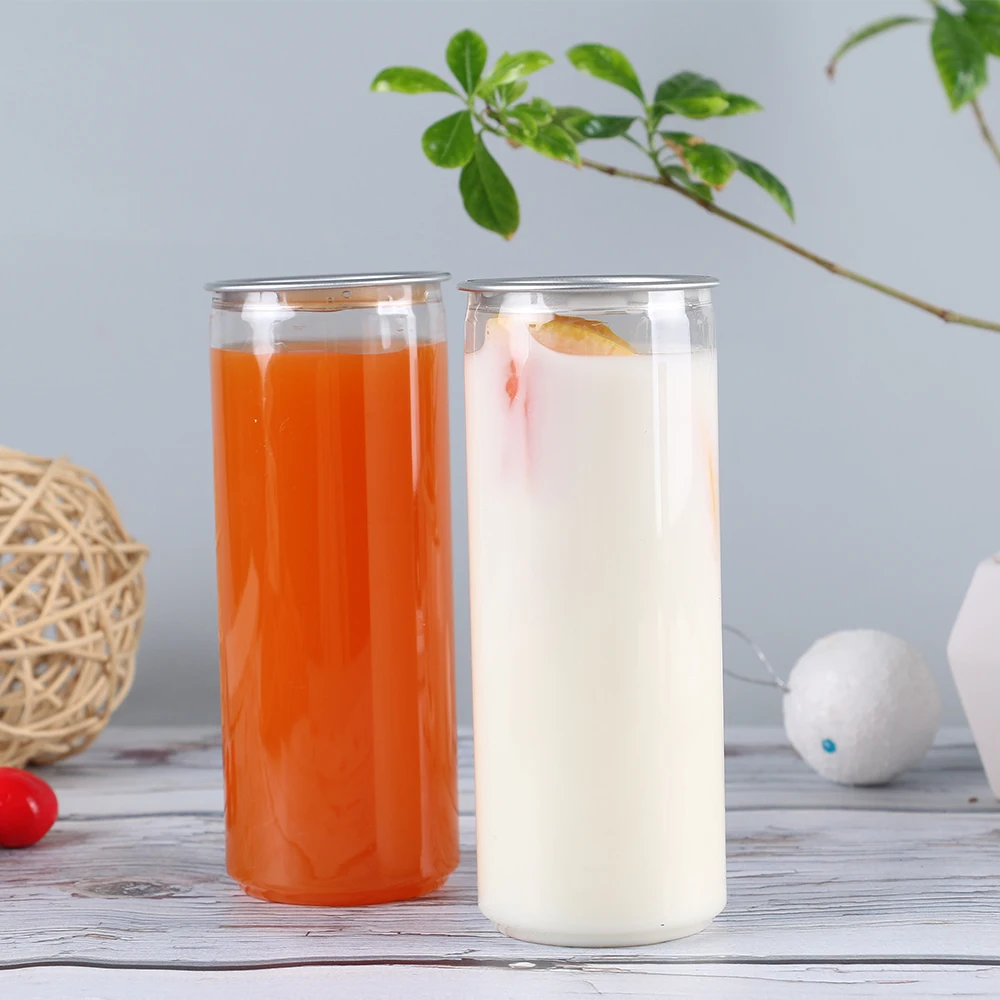 Hot sale Customized  250ml,300ml,330ml,375ml,450ml,500ml Empty  PET Plastic Beverage Juice Smoothie Water Bottles with Cap