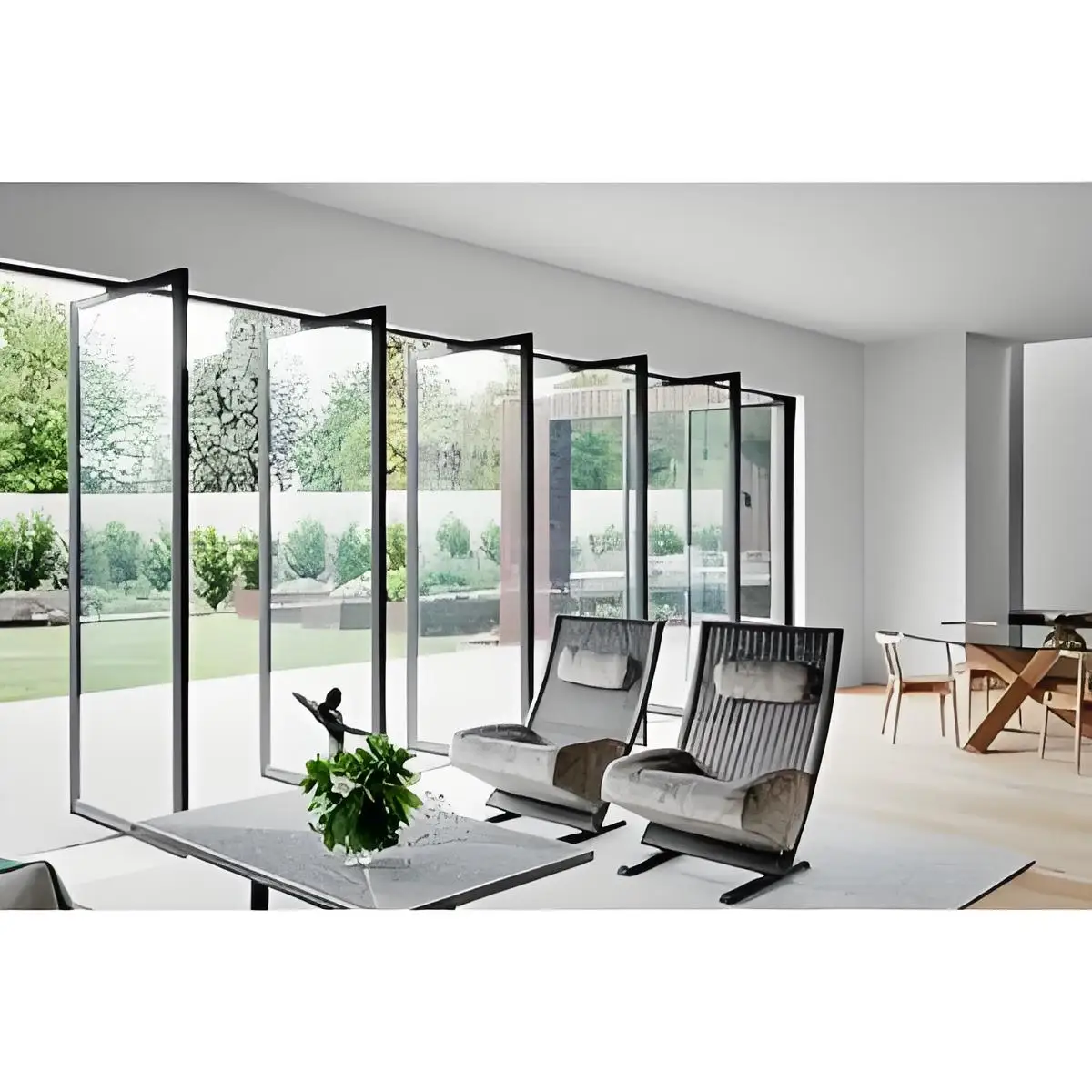 Modern Aluminum Entrance Pivot Apartment Bulletproof Windproof Soundproof Thermal-insulating Glass Steel Door Villa Office 1 Pcs