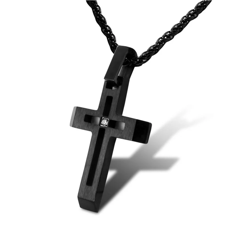 Fashion cool men black titanium carbon fibre 316 stainless steel dog tag